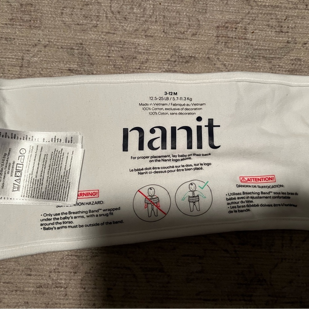 Nanit 3-12 month breathing band